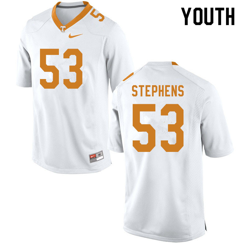 Youth #53 Dawson Stephens Tennessee Volunteers College Football Jerseys Sale-White